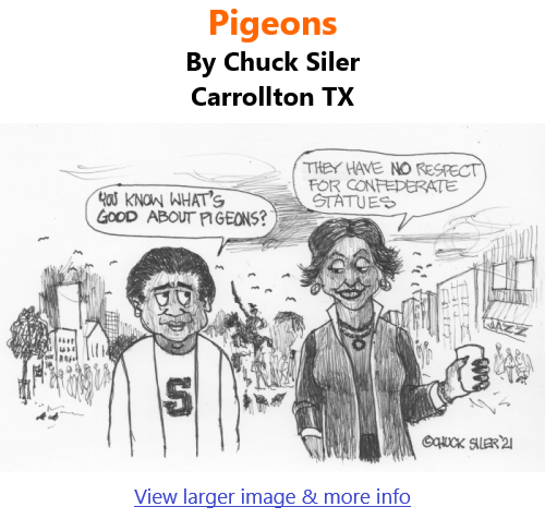 BlackCommentator.com Mar 18, 2021 - Issue 857: Pigeons - Political Cartoon By Chuck Siler, Carrollton TX