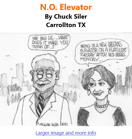 BlackCommentator.com Sept 30, 2021 - Issue 881: N.O. Elevator - Political Cartoon By Chuck Siler, Carrollton TX