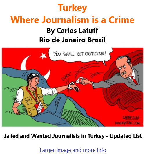 BlackCommentator.com Oct 28, 2021 - Issue 885: Turkey, Where Journalism is a Crime - Political Cartoon By Carlos Latuff, Rio de Janeiro Brazil