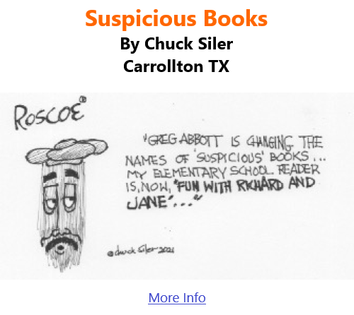 BlackCommentator.com Dec 9, 2021 - Issue 891: Suspicious Books - Political Cartoon By Chuck Siler, Carrollton TX