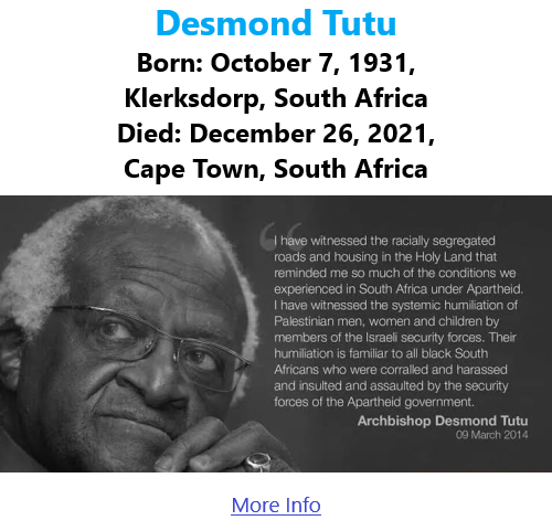 BlackCommentator.com Jan 6, 2022 - Issue 893: Desmond Tutu - Art
