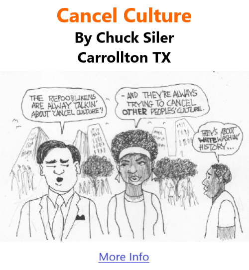 BlackCommentator.com Apr 28, 2022 - Issue 908: Cancel Culture - Political Cartoon By Chuck Siler, Carrollton TX