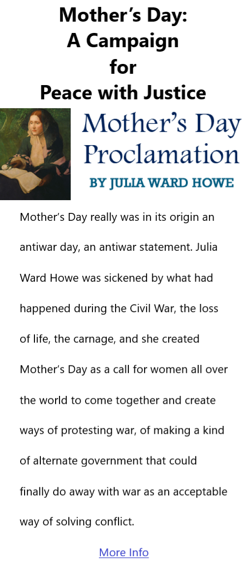 BlackCommentator.com May 5, 2022 - Issue 909:Mother’s Day: A Campaign for Peace with Justice