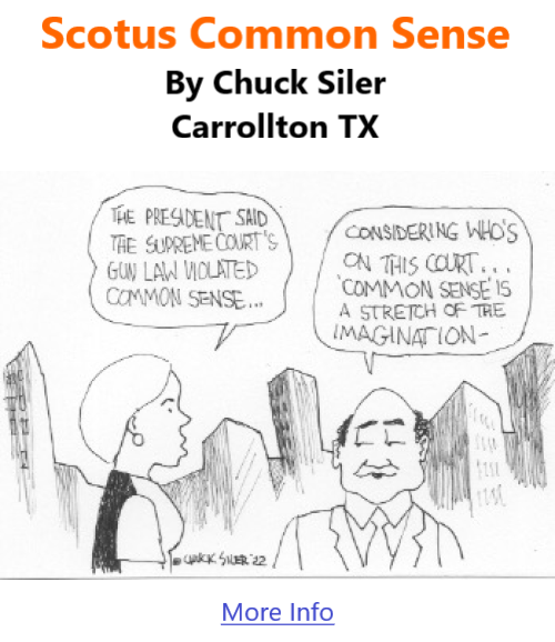 BlackCommentator.com June 30, 2022 - Issue 917: Scotus Common Sense - Political Cartoon By Chuck Siler, Carrollton TX
