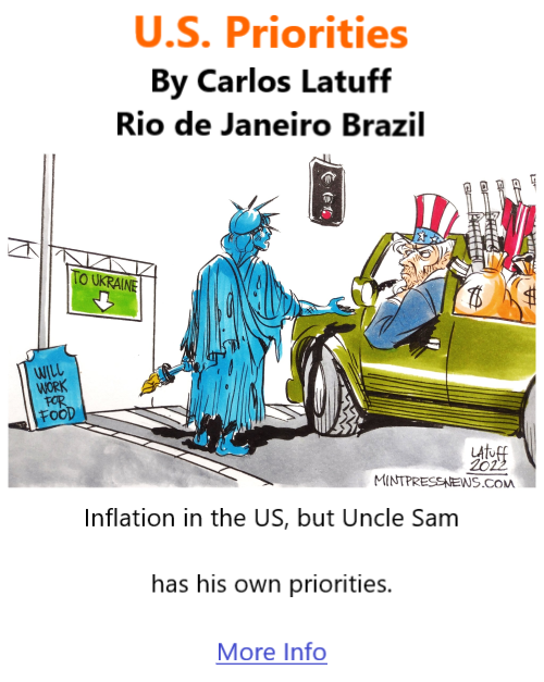 BlackCommentator.com July 21, 2022 - Issue 920: U.S. Priorities - Political Cartoon By Carlos Latuff, Rio de Janeiro Brazil