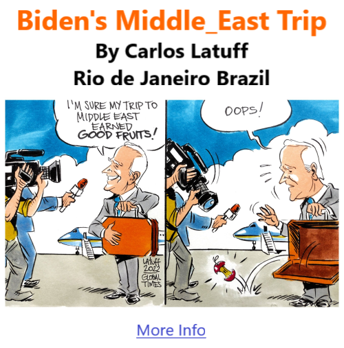 BlackCommentator.com July 28, 2022 - Issue 921: Biden's Middle_East Trip - Political Cartoon By Carlos Latuff, Rio de Janeiro Brazil