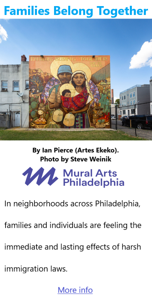 BlackCommentator.com July 27, 2023 - Issue 966: Families Belong Together By Mural Arts Philadelphia