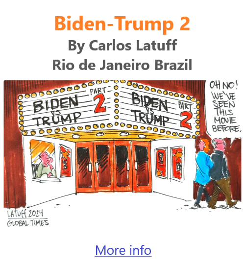 BlackCommentator.com Jan 11, 2024 - Issue 983: Biden-Trump 2 - Political Cartoon By Carlos Latuff, Rio de Janeiro Brazil
